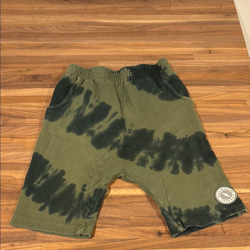Green Tie-Dye Shorts